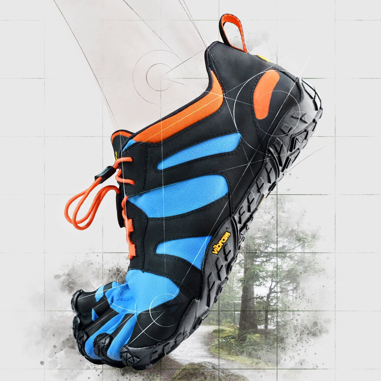 Vibram Fivefingers Vibram Fivefingers V-Trail 2.0 Blau/Orange Gr. 38-50 - FF19M7603