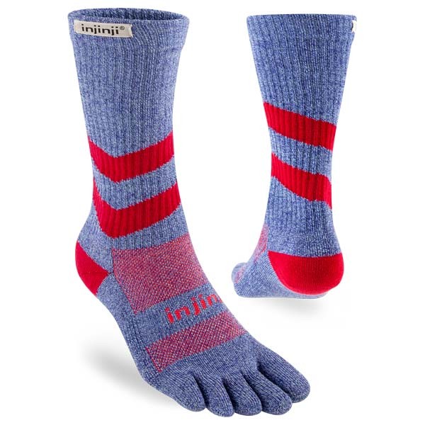 Pull Injinji Outdoor mi-lourd à col rond en laine Nüwool bleue, taille S