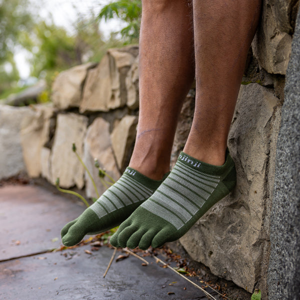 Injinji Run Nuwool No-Show - Chaussettes à orteils Forest