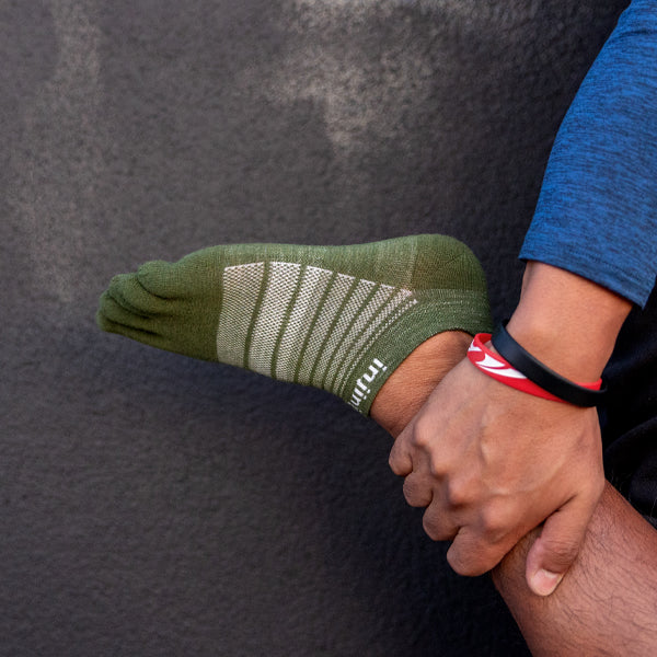 Injinji Run Nuwool No-Show - Chaussettes à orteils Forest