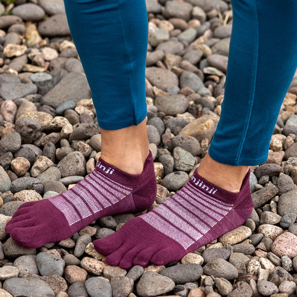 Injinji Run Nuwool No-Show - Chaussettes à orteils Garnet