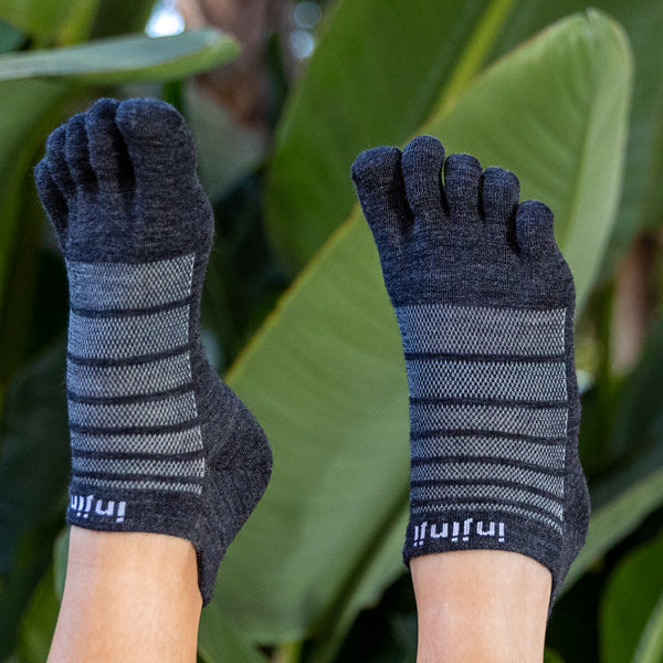 Injinji Run Nuwool No-Show - Chaussettes à orteils Slate