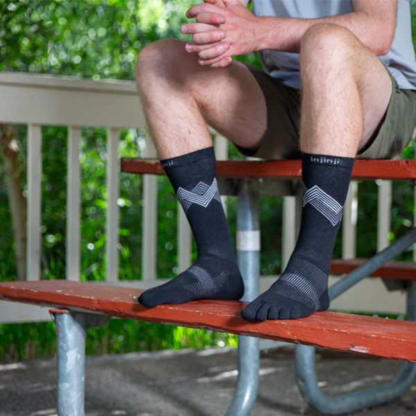 Injinji Run Crew Chaussettes à orteils Black