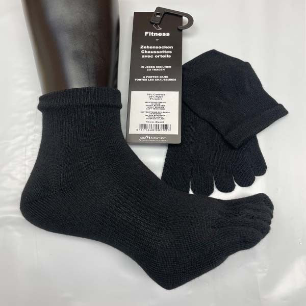 Chaussettes de fitness noires à orteils