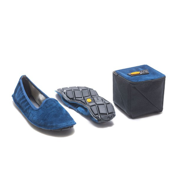 Vibram One Quarter Slip-on Femme Velours Bleu/Noir 