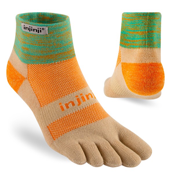 Chaussettes Injinji Trail mi-lourdes à bout rond couleur blé
