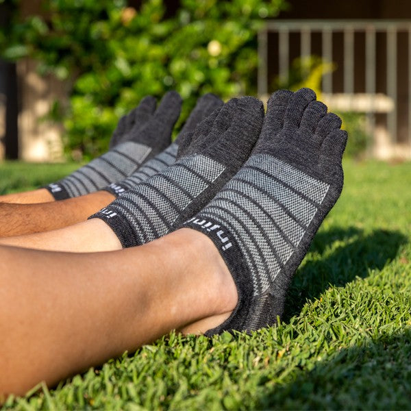 Injinji Run Nuwool No-Show - Chaussettes à bout ardoise
