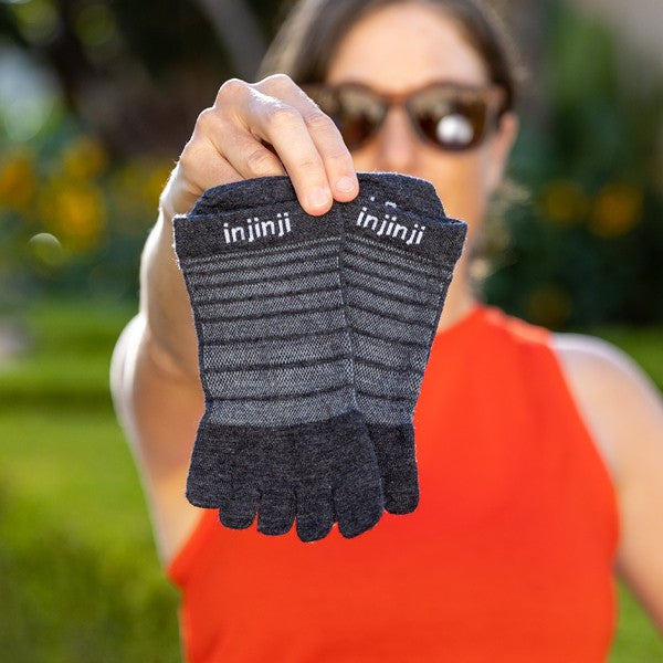 Injinji Run Nuwool No-Show - Chaussettes à bout ardoise