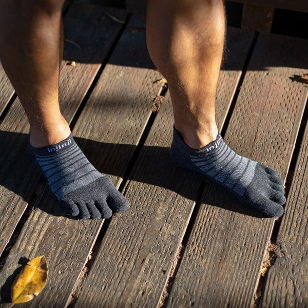 Injinji Run Nuwool No-Show - Chaussettes à bout ardoise