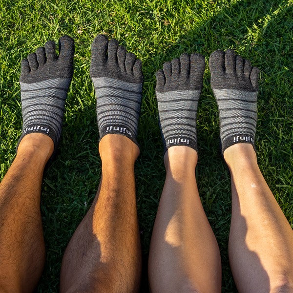 Injinji Run Nuwool No-Show - Chaussettes à bout ardoise