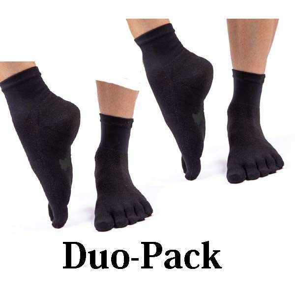 dd-fashion Running Chaussettes à orteils Crew Noir 2 Paires