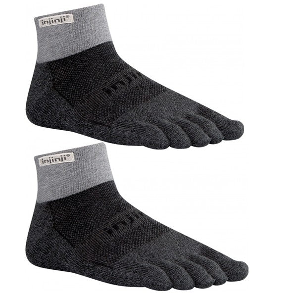 Chaussettes Injinji Trail MDW Mini-Crew - Gris/Noir