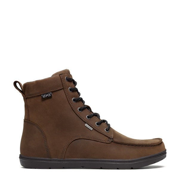 Lems Boulder Boot - Barefoot Shoes Waterproof Weathered Umber