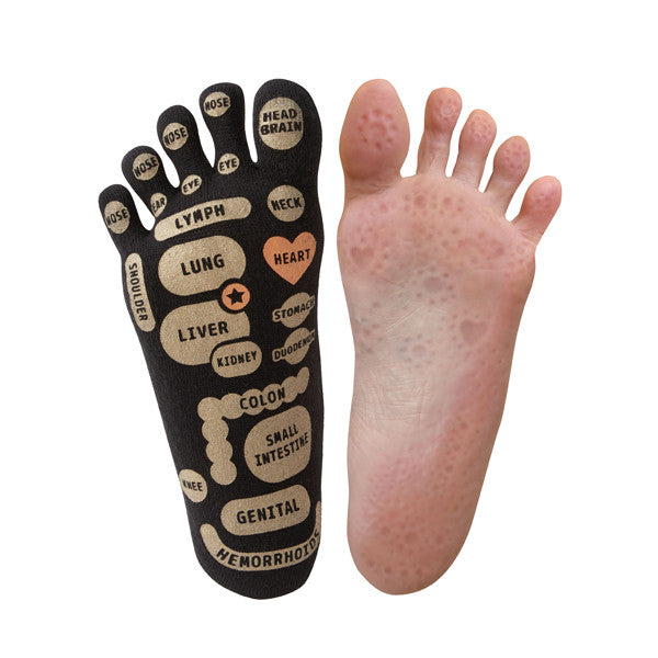 Chaussettes à orteils avec zones réflexes 