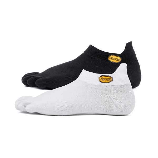 Vibram Fivefingers No -Show Chaussettes à orteils Noir/Blanc Lot de 2