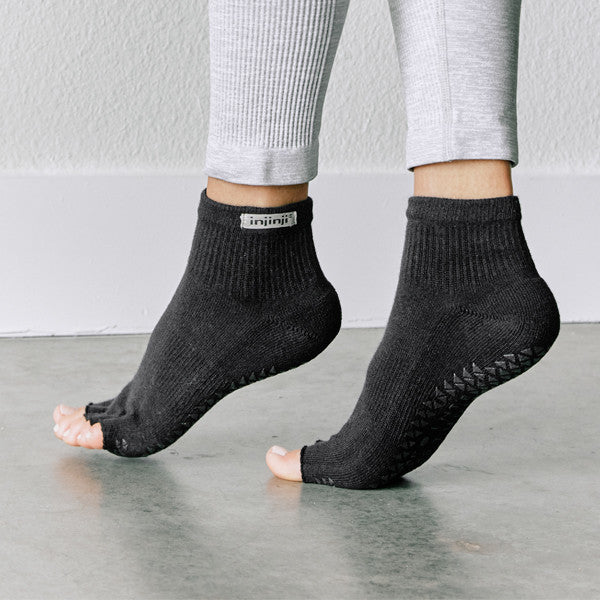 Injinji Pointe Studio Toeless Mini-Crew Noir