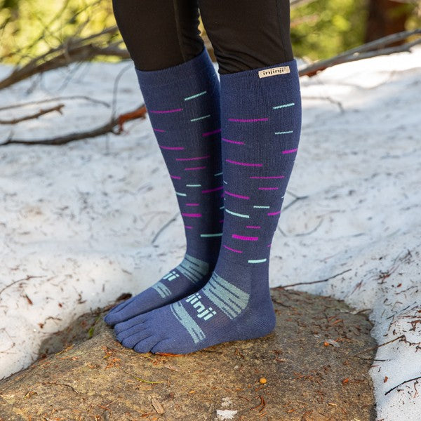 Chaussettes montantes Injinji Snow bleues