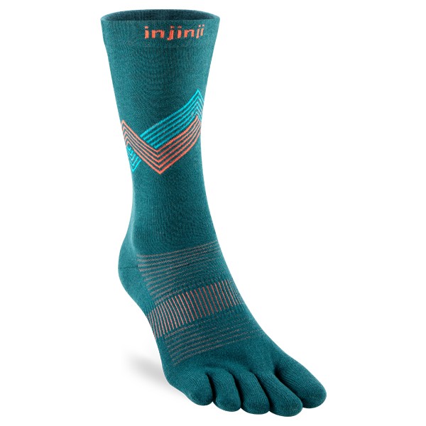 Chaussettes de course Injinji Run Crew Toe Socks Lagoon