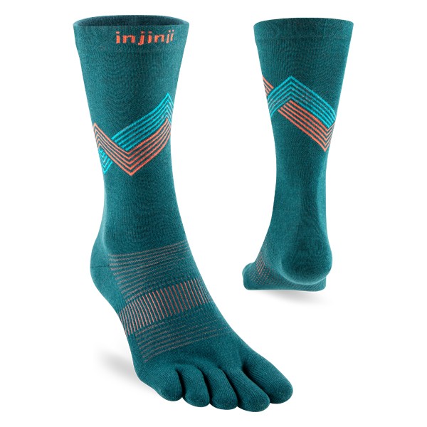 Chaussettes de course Injinji Run Crew Toe Socks Lagoon