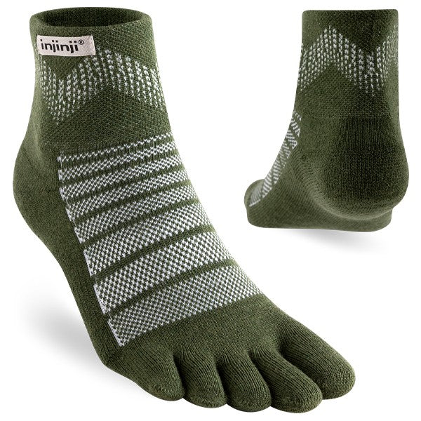 Chaussettes de randonnée Injinji Outdoor MDW Mini-Crew - Forêt