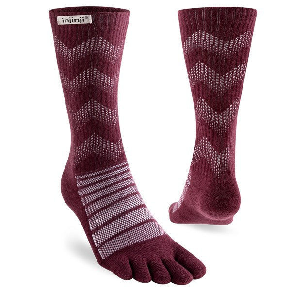 Injinji Midweight Crew Laine- Chaussettes à orteils Garnet