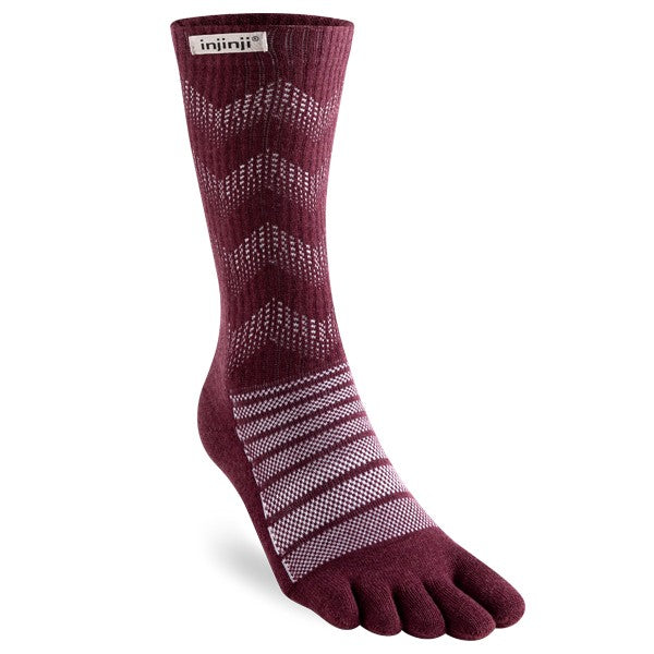 Injinji Midweight Crew Laine- Chaussettes à orteils Garnet