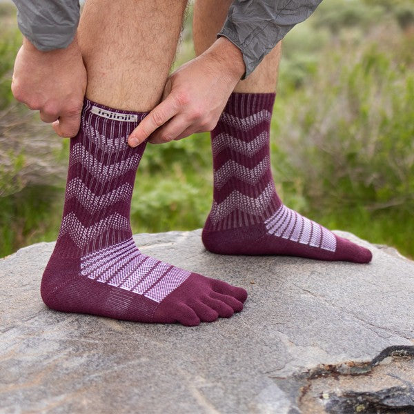 Injinji Midweight Crew Laine- Chaussettes à orteils Garnet