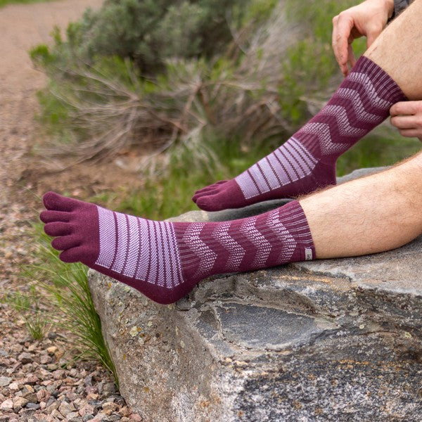 Injinji Midweight Crew Laine- Chaussettes à orteils Garnet
