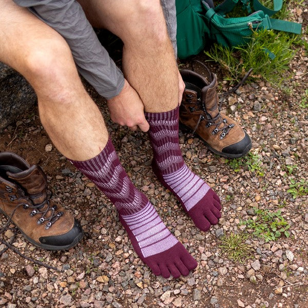 Injinji Midweight Crew Laine- Chaussettes à orteils Garnet