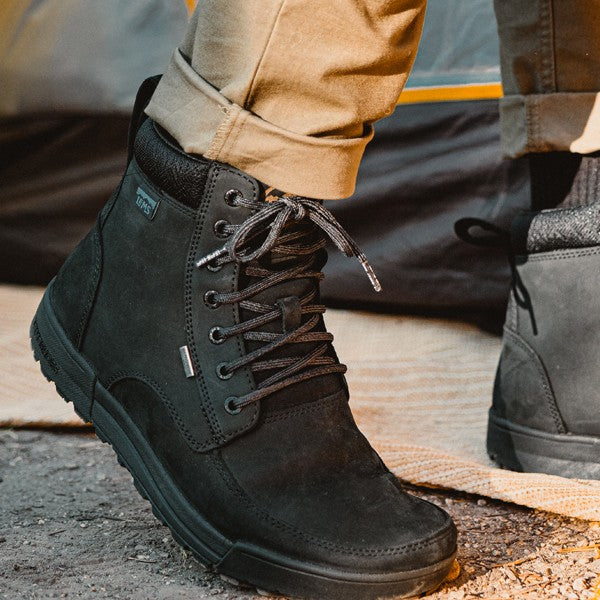 Sommet des bottes Lems Boulder - Chaussures pieds nus couleur charbon