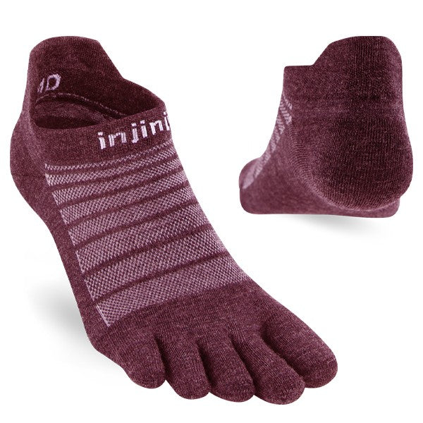 Injinji Run Nuwool No-Show - Chaussettes à bout grenat