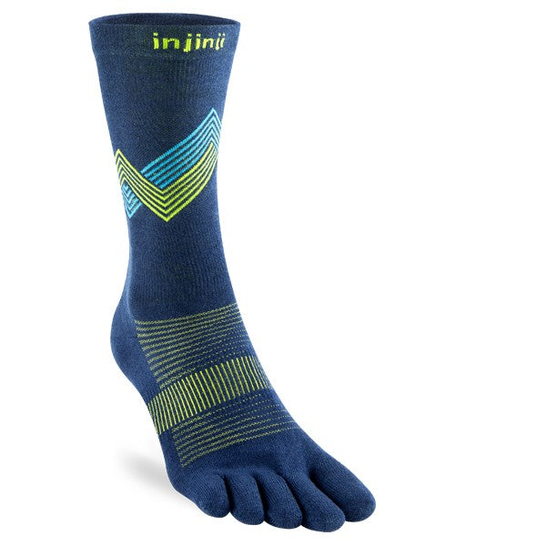 Chaussettes de course Injinji Run Crew Toe Socks Glow